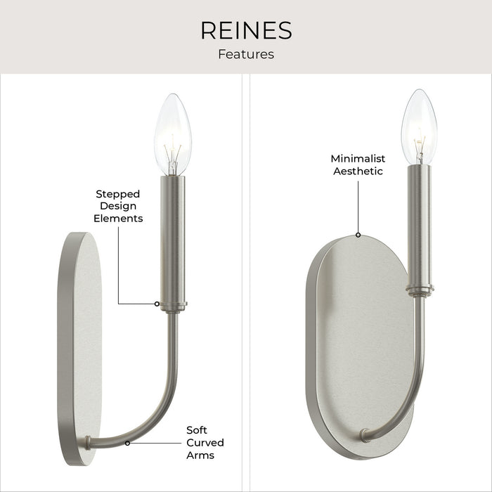 Progress Lighting - P710153-009 - One Light Wall Sconce - Reines - Brushed Nickel