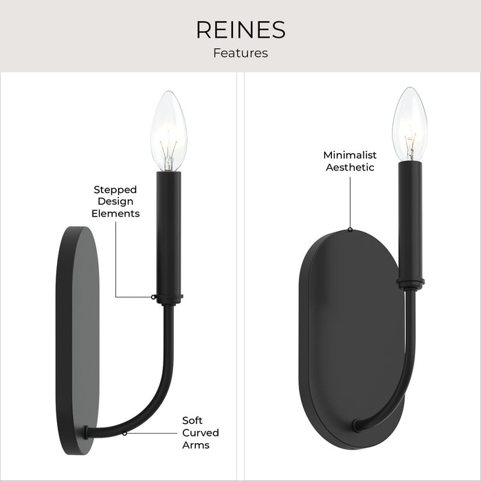 Progress Lighting - P710153-31M - One Light Wall Sconce - Reines - Matte Black