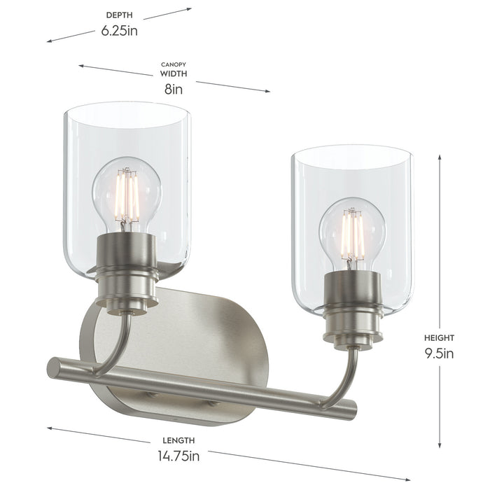 Progress Lighting - P300566-009 - Two Light Bath Vanity - Reines - Brushed Nickel