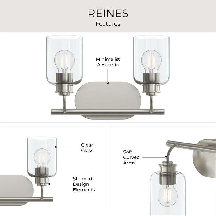 Progress Lighting - P300566-009 - Two Light Bath Vanity - Reines - Brushed Nickel