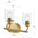 Progress Lighting - P300566-191 - Two Light Bath Vanity - Reines - Brushed Gold
