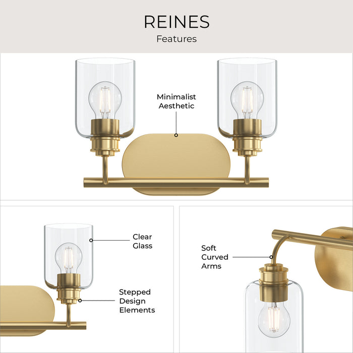 Progress Lighting - P300566-191 - Two Light Bath Vanity - Reines - Brushed Gold