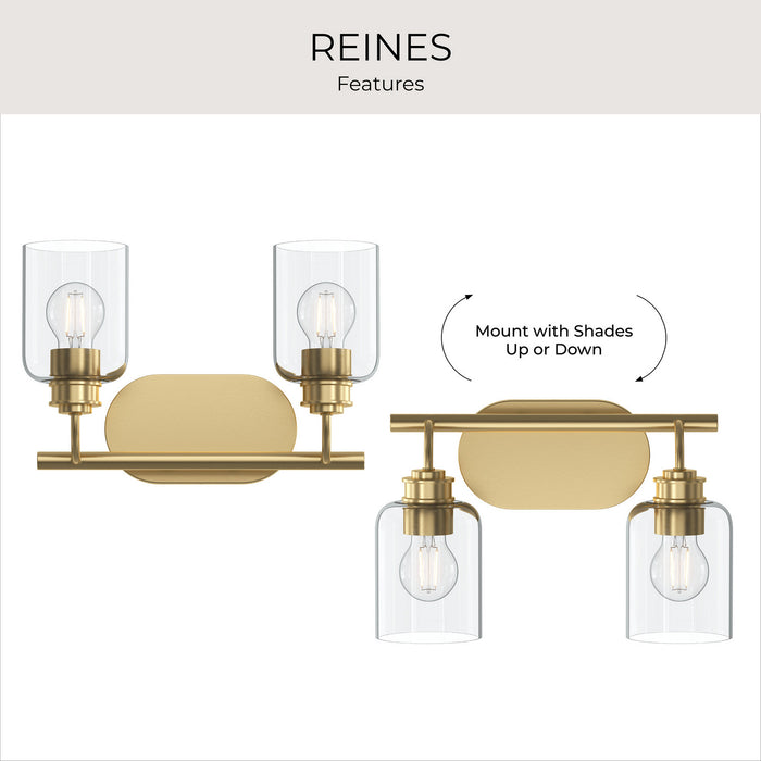 Progress Lighting - P300566-191 - Two Light Bath Vanity - Reines - Brushed Gold
