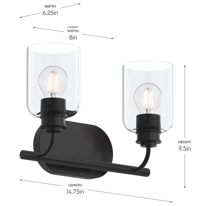 Progress Lighting - P300566-31M - Two Light Bath Vanity - Reines - Matte Black