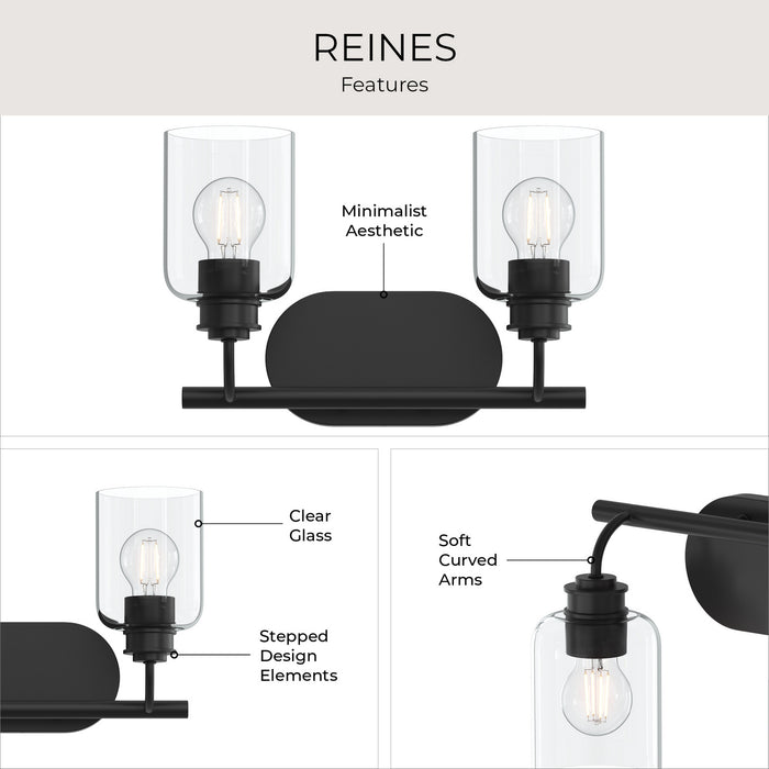 Progress Lighting - P300566-31M - Two Light Bath Vanity - Reines - Matte Black
