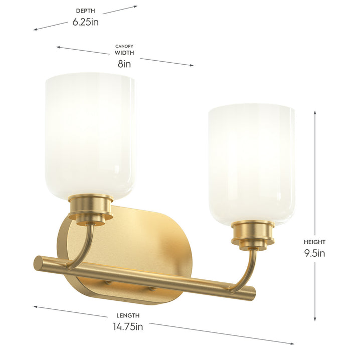 Progress Lighting - P300578-191 - Two Light Bath Vanity - Reines - Brushed Gold