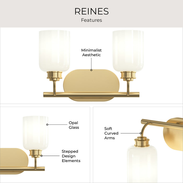 Progress Lighting - P300578-191 - Two Light Bath Vanity - Reines - Brushed Gold