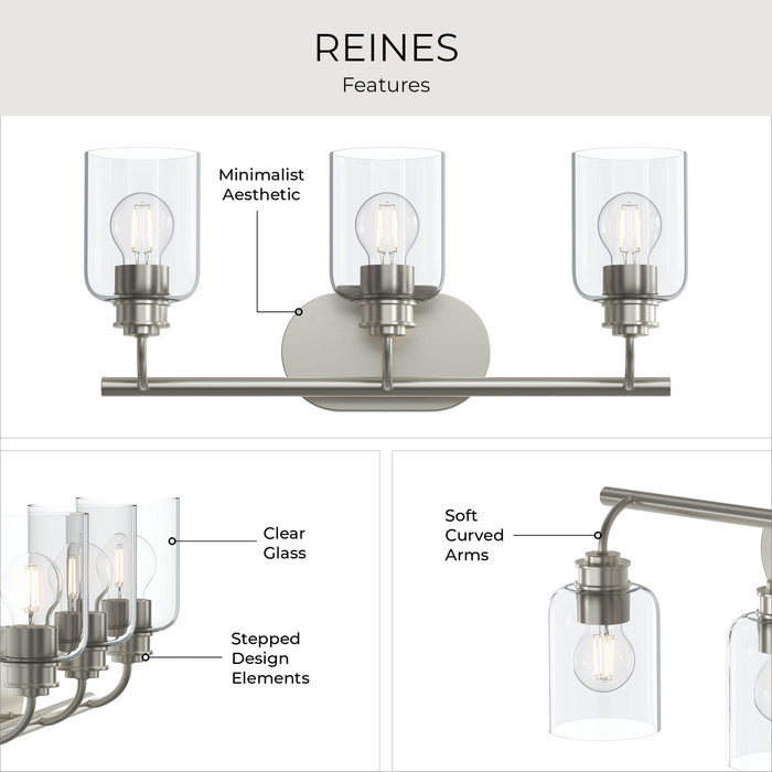 Progress Lighting - P300567-009 - Three Light Bath Vanity - Reines - Brushed Nickel