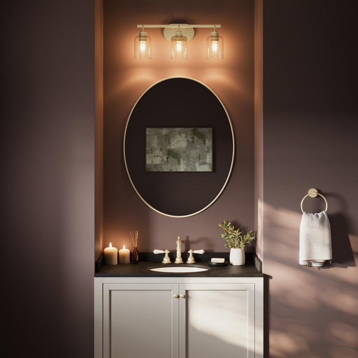 Progress Lighting - P300567-191 - Three Light Bath Vanity - Reines - Brushed Gold