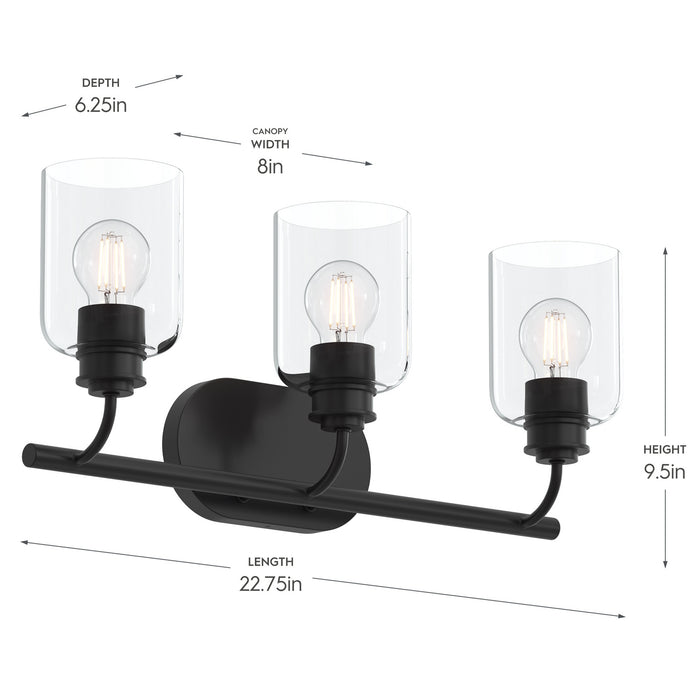 Progress Lighting - P300567-31M - Three Light Bath Vanity - Reines - Matte Black
