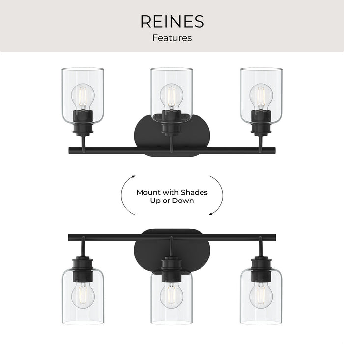 Progress Lighting - P300567-31M - Three Light Bath Vanity - Reines - Matte Black