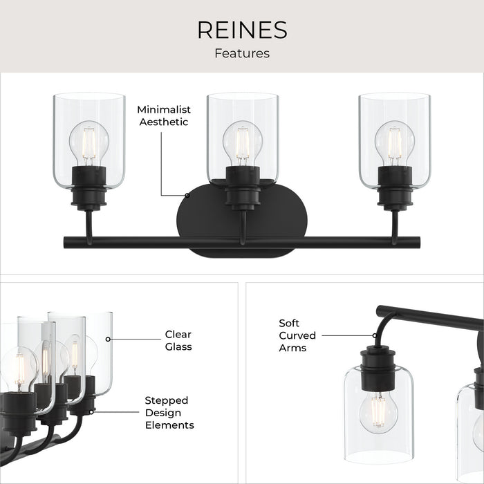 Progress Lighting - P300567-31M - Three Light Bath Vanity - Reines - Matte Black