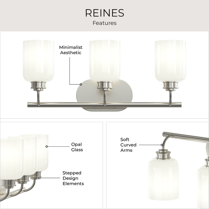 Progress Lighting - P300579-009 - Three Light Bath Vanity - Reines - Brushed Nickel