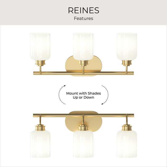 Progress Lighting - P300579-191 - Three Light Bath Vanity - Reines - Brushed Gold