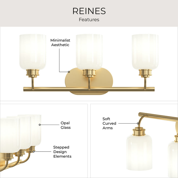 Progress Lighting - P300579-191 - Three Light Bath Vanity - Reines - Brushed Gold