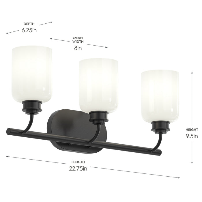 Progress Lighting - P300579-31M - Three Light Bath Vanity - Reines - Matte Black