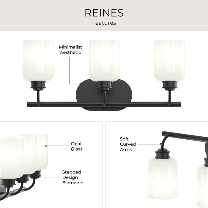 Progress Lighting - P300579-31M - Three Light Bath Vanity - Reines - Matte Black
