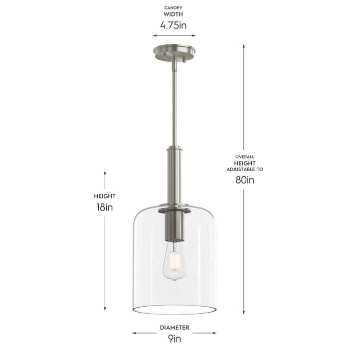 Progress Lighting - P500509-009 - One Light Pendant - Reines - Brushed Nickel