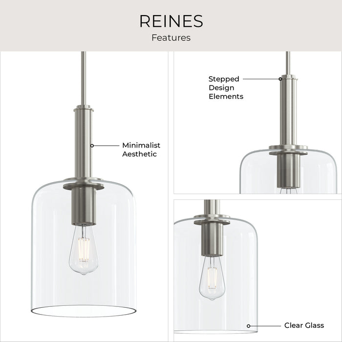 Progress Lighting - P500509-009 - One Light Pendant - Reines - Brushed Nickel