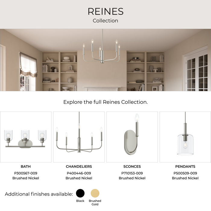 Progress Lighting - P500509-009 - One Light Pendant - Reines - Brushed Nickel
