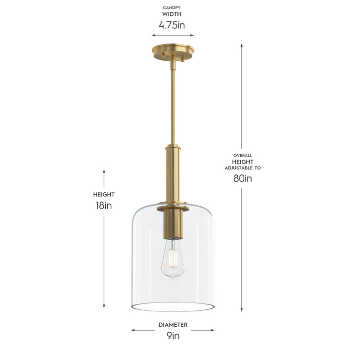 Progress Lighting - P500509-191 - One Light Pendant - Reines - Brushed Gold