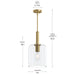 Progress Lighting - P500509-191 - One Light Pendant - Reines - Brushed Gold