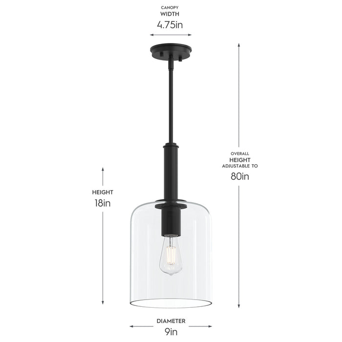 Progress Lighting - P500509-31M - One Light Pendant - Reines - Matte Black