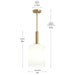Progress Lighting - P500516-191 - One Light Pendant - Reines - Brushed Gold