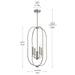 Progress Lighting - P500510-009 - Four Light Foyer Pendant - Reines - Brushed Nickel