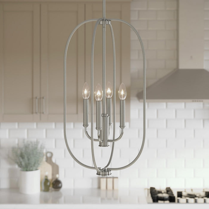 Progress Lighting - P500510-009 - Four Light Foyer Pendant - Reines - Brushed Nickel