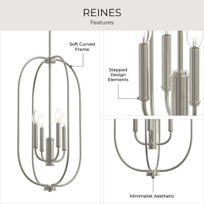 Progress Lighting - P500510-009 - Four Light Foyer Pendant - Reines - Brushed Nickel