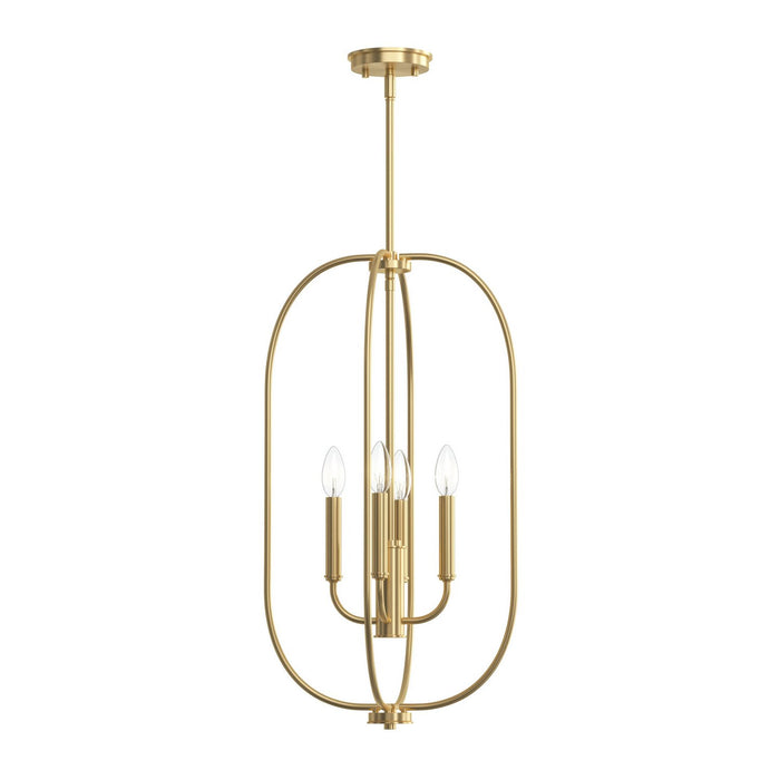 Progress Lighting - P500510-191 - Four Light Foyer Pendant - Reines - Brushed Gold