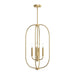 Progress Lighting - P500510-191 - Four Light Foyer Pendant - Reines - Brushed Gold