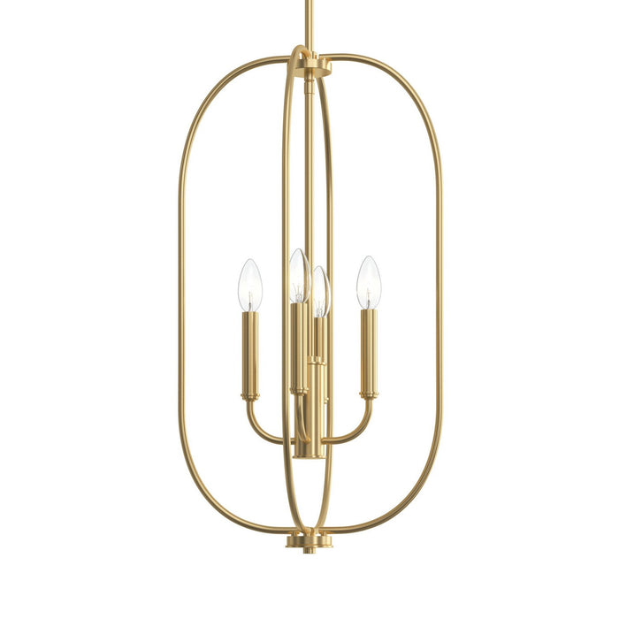 Progress Lighting - P500510-191 - Four Light Foyer Pendant - Reines - Brushed Gold