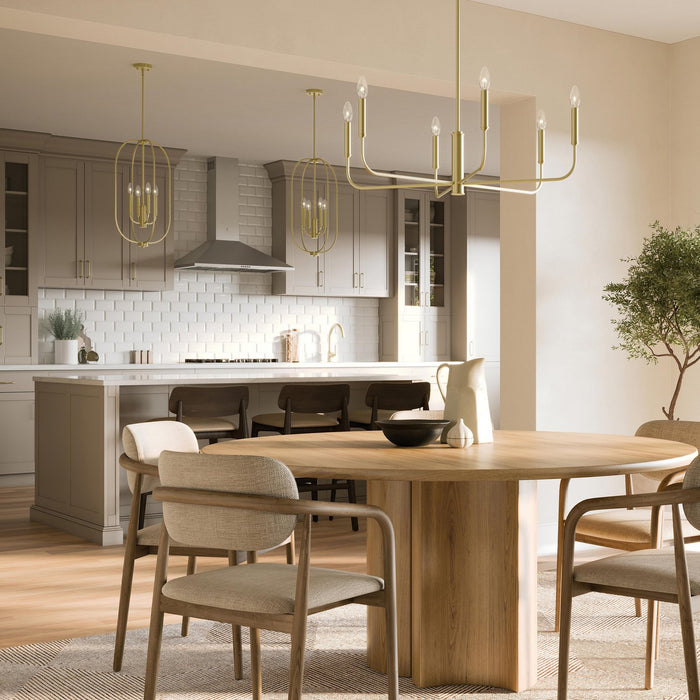 Progress Lighting - P500510-191 - Four Light Foyer Pendant - Reines - Brushed Gold