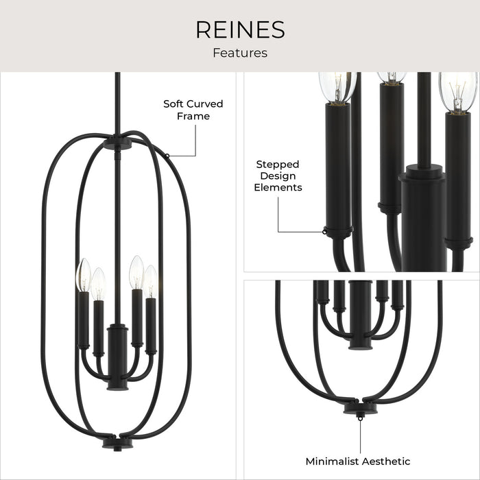 Progress Lighting - P500510-31M - Four Light Foyer Pendant - Reines - Matte Black