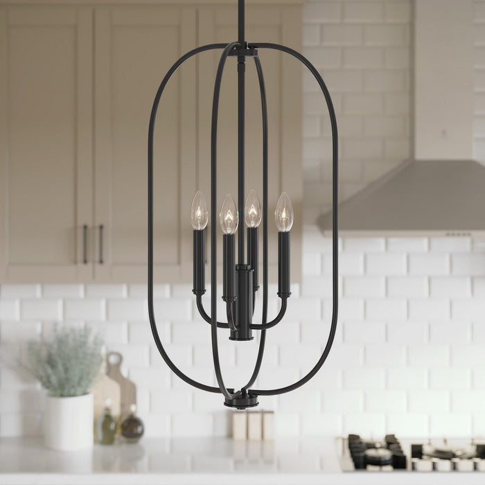 Progress Lighting - P500510-31M - Four Light Foyer Pendant - Reines - Matte Black