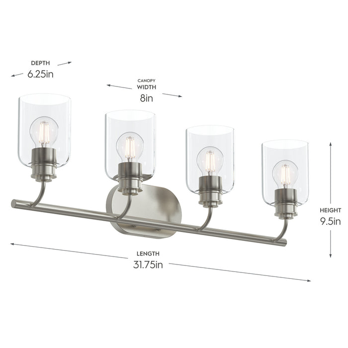 Progress Lighting - P300568-009 - Four Light Bath Vanity - Reines - Brushed Nickel