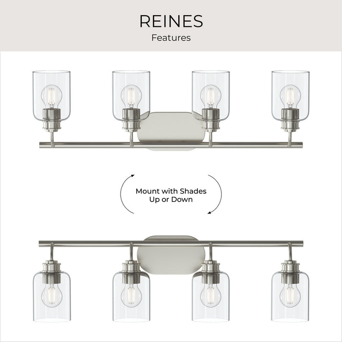 Progress Lighting - P300568-009 - Four Light Bath Vanity - Reines - Brushed Nickel