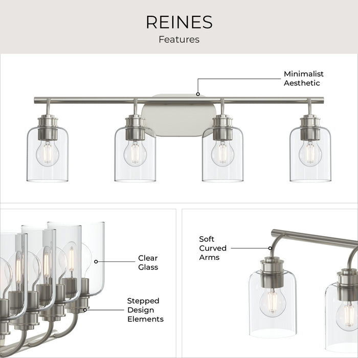 Progress Lighting - P300568-009 - Four Light Bath Vanity - Reines - Brushed Nickel