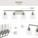 Progress Lighting - P300568-009 - Four Light Bath Vanity - Reines - Brushed Nickel