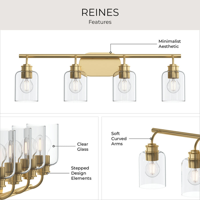 Progress Lighting - P300568-191 - Four Light Bath Vanity - Reines - Brushed Gold