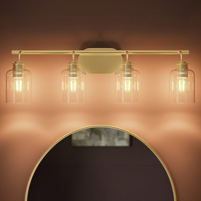Progress Lighting - P300568-191 - Four Light Bath Vanity - Reines - Brushed Gold