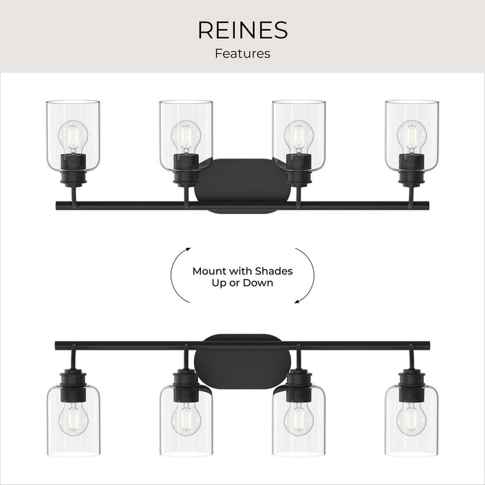 Progress Lighting - P300568-31M - Four Light Bath Vanity - Reines - Matte Black