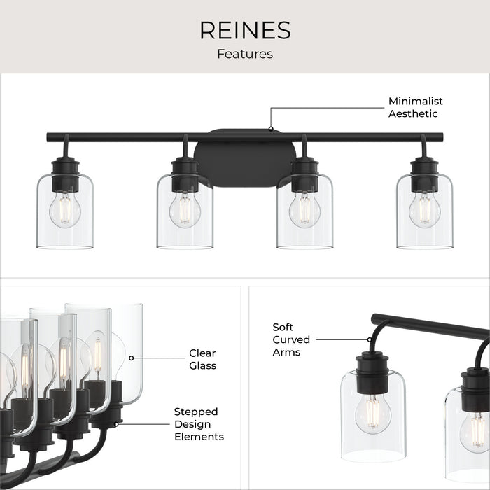 Progress Lighting - P300568-31M - Four Light Bath Vanity - Reines - Matte Black