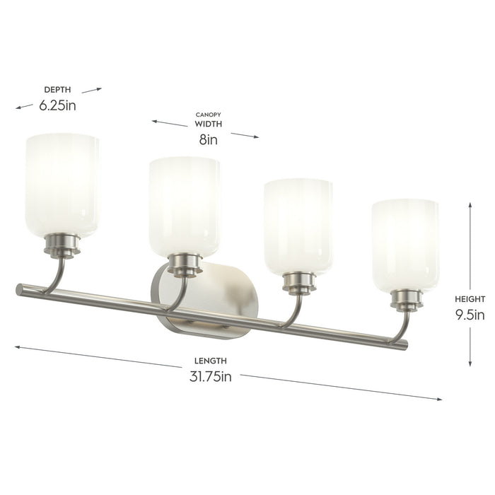 Progress Lighting - P300580-009 - Four Light Bath Vanity - Reines - Brushed Nickel