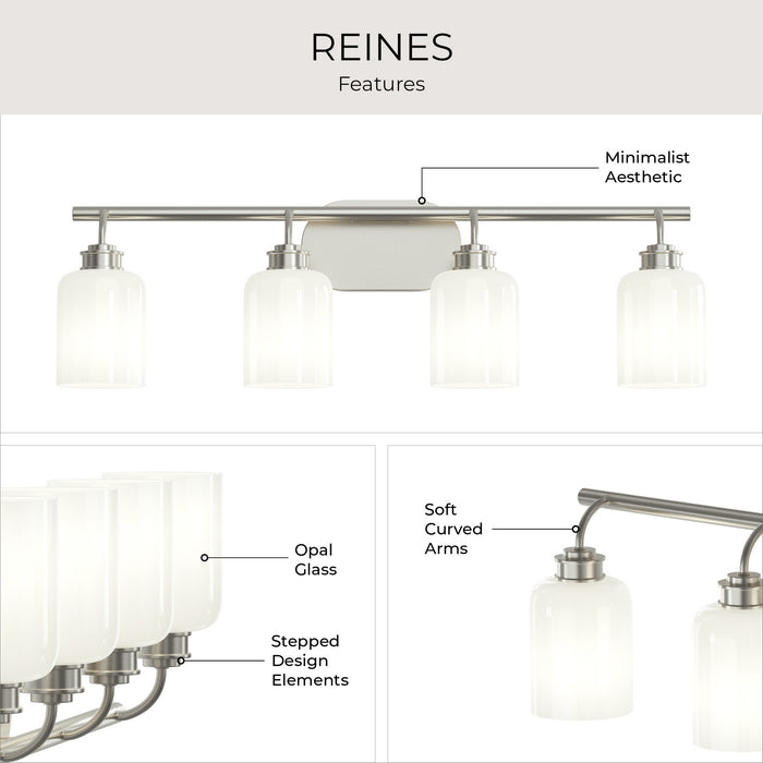 Progress Lighting - P300580-009 - Four Light Bath Vanity - Reines - Brushed Nickel