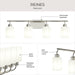 Progress Lighting - P300580-009 - Four Light Bath Vanity - Reines - Brushed Nickel