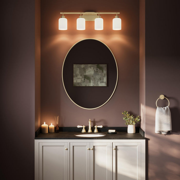 Progress Lighting - P300580-191 - Four Light Bath Vanity - Reines - Brushed Gold