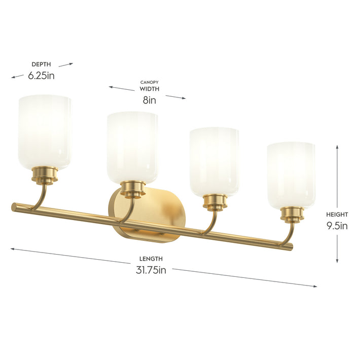 Progress Lighting - P300580-191 - Four Light Bath Vanity - Reines - Brushed Gold